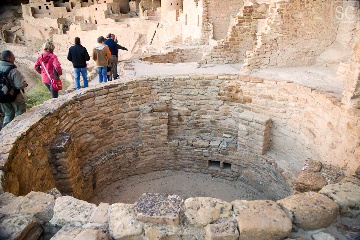Uncovered kiva - underground ceremonial rooms