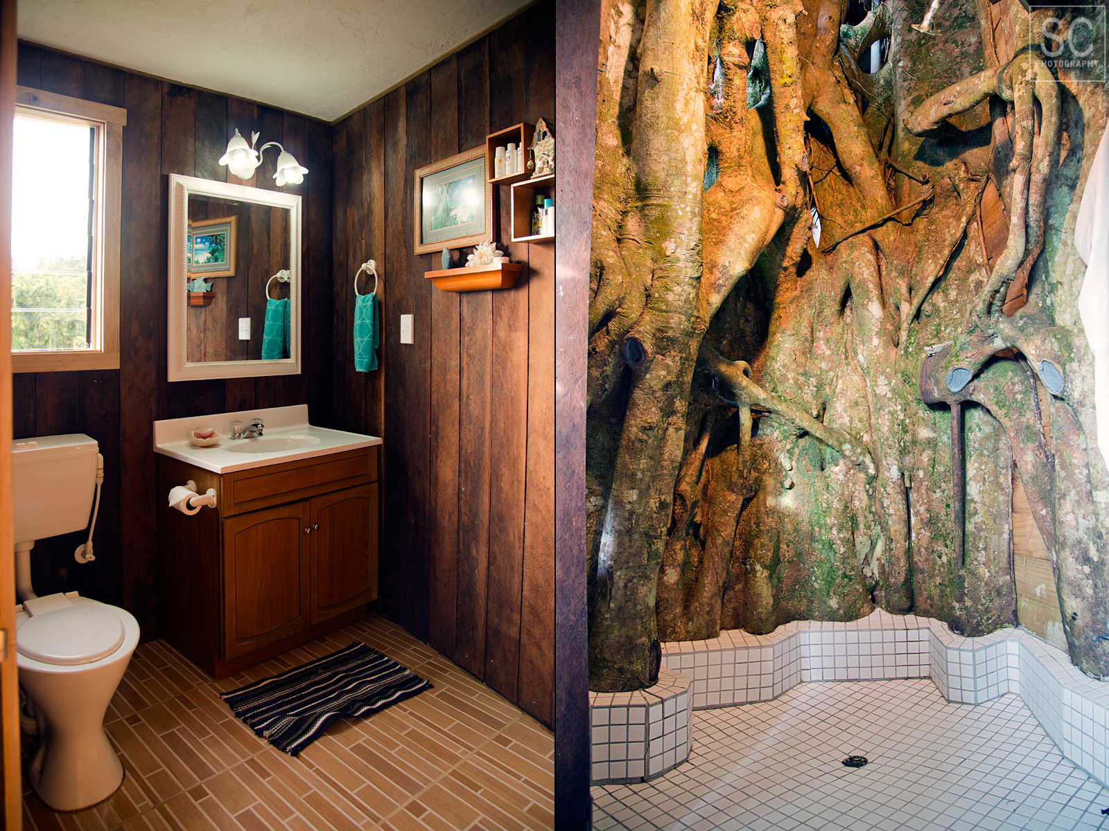 Bathroom in the treehouse, Lupe Sina Treesort