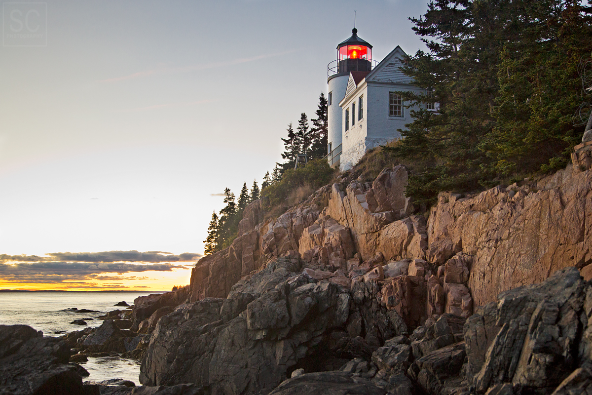 Famous lighthouse in Acadia NP