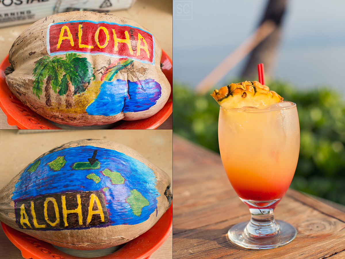 We've decorated and mailed some coconuts! & The hotel manager treated us to some tropical cocktails :)