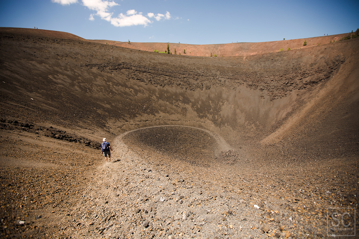 Going down the crater