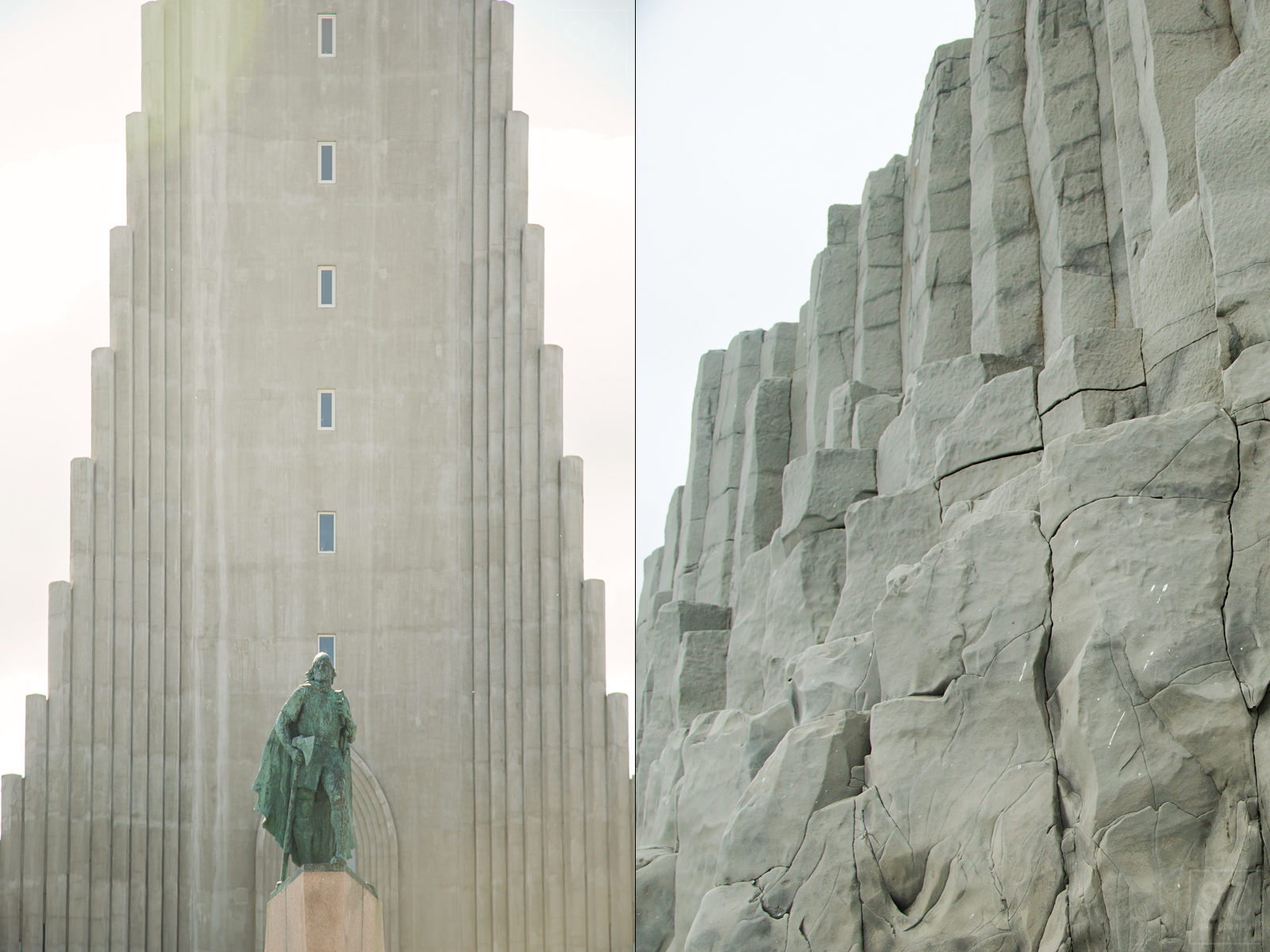 The stacks from the beach in Vik may have been the inspiration for Hallgrimskirkja church