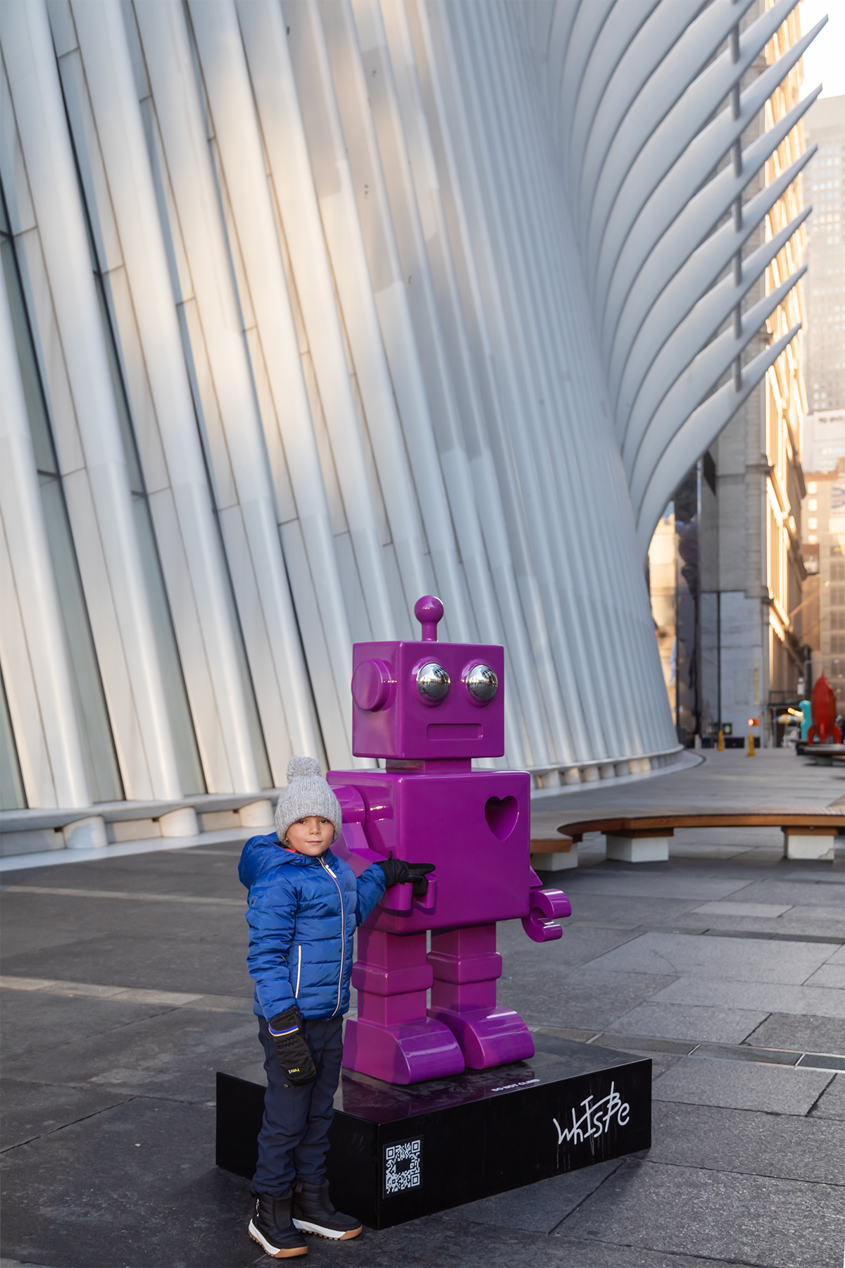 Cool art next to cooler Oculus building